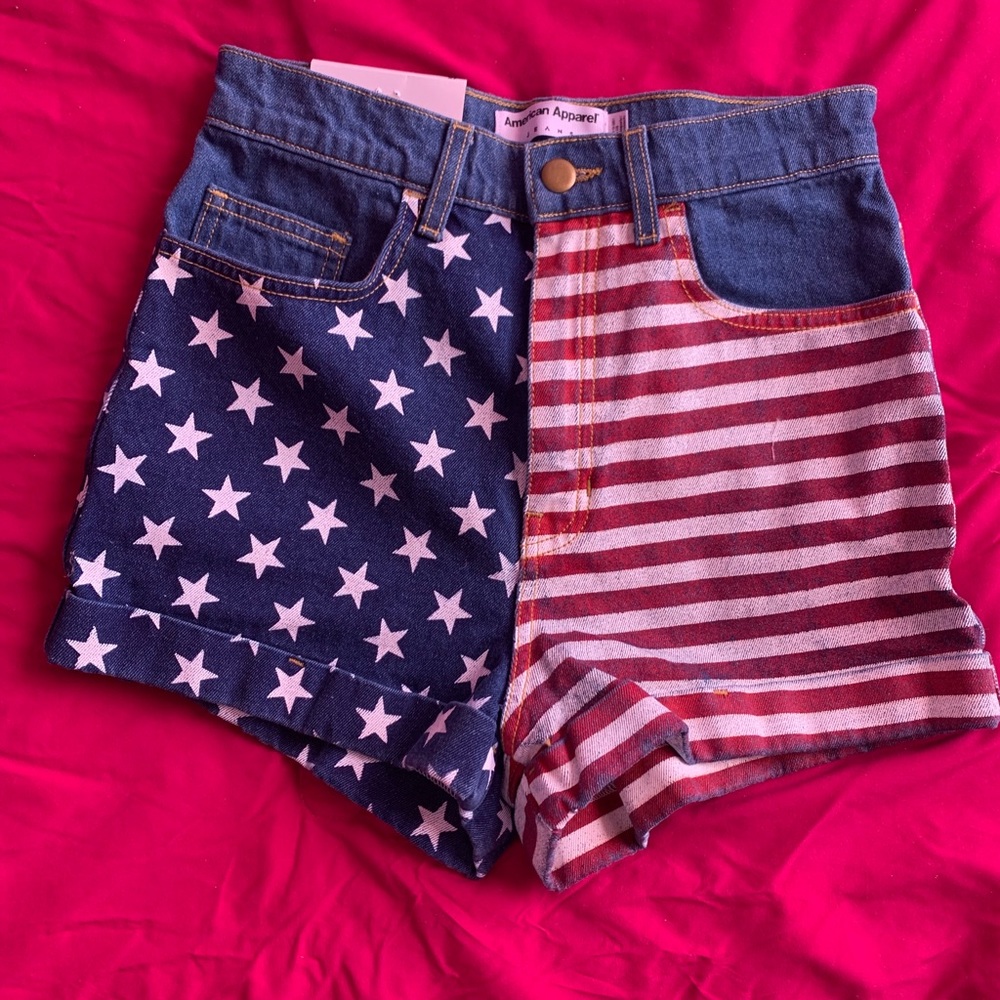 American Apparel Denim High Waist Shorts, NWT, 27